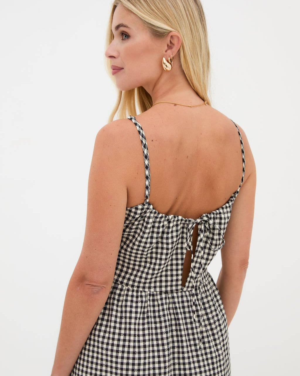 Rose Gingham Midi Dress