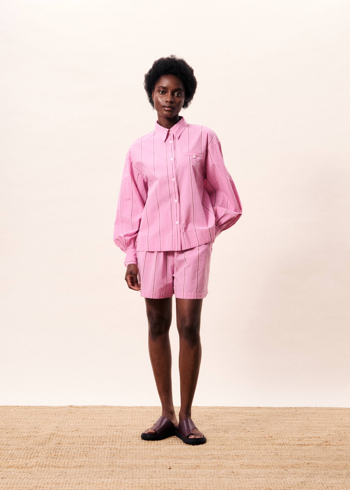 Pink and Violet Cotton Shirt