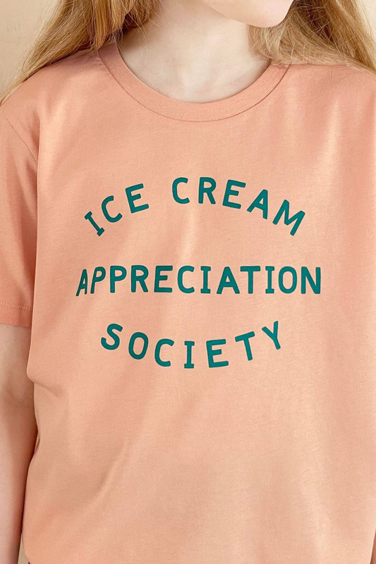 Official Ice Cream Appreciation Society - Kid's T-shirt - Peach