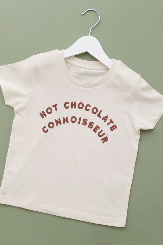 Alphabet Bags - Hot Chocolate Connoisseur - Kid's Tee - Natural Fleck