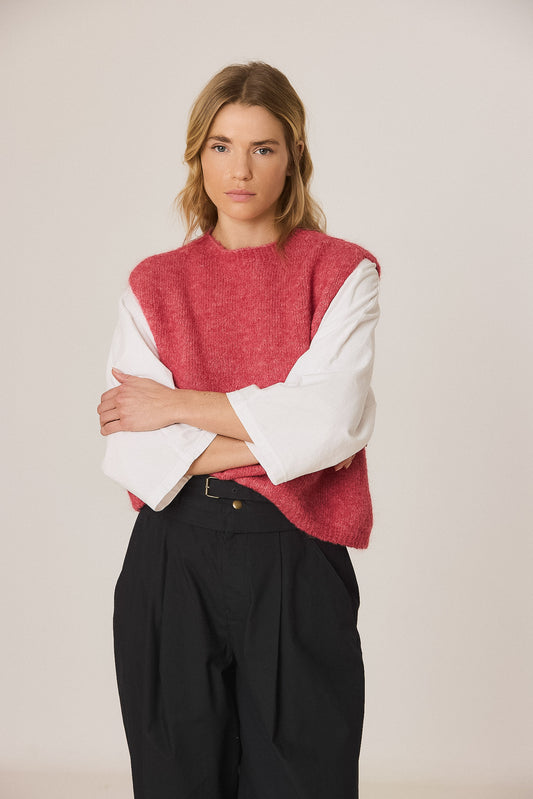 Boxy Vest With Mohair