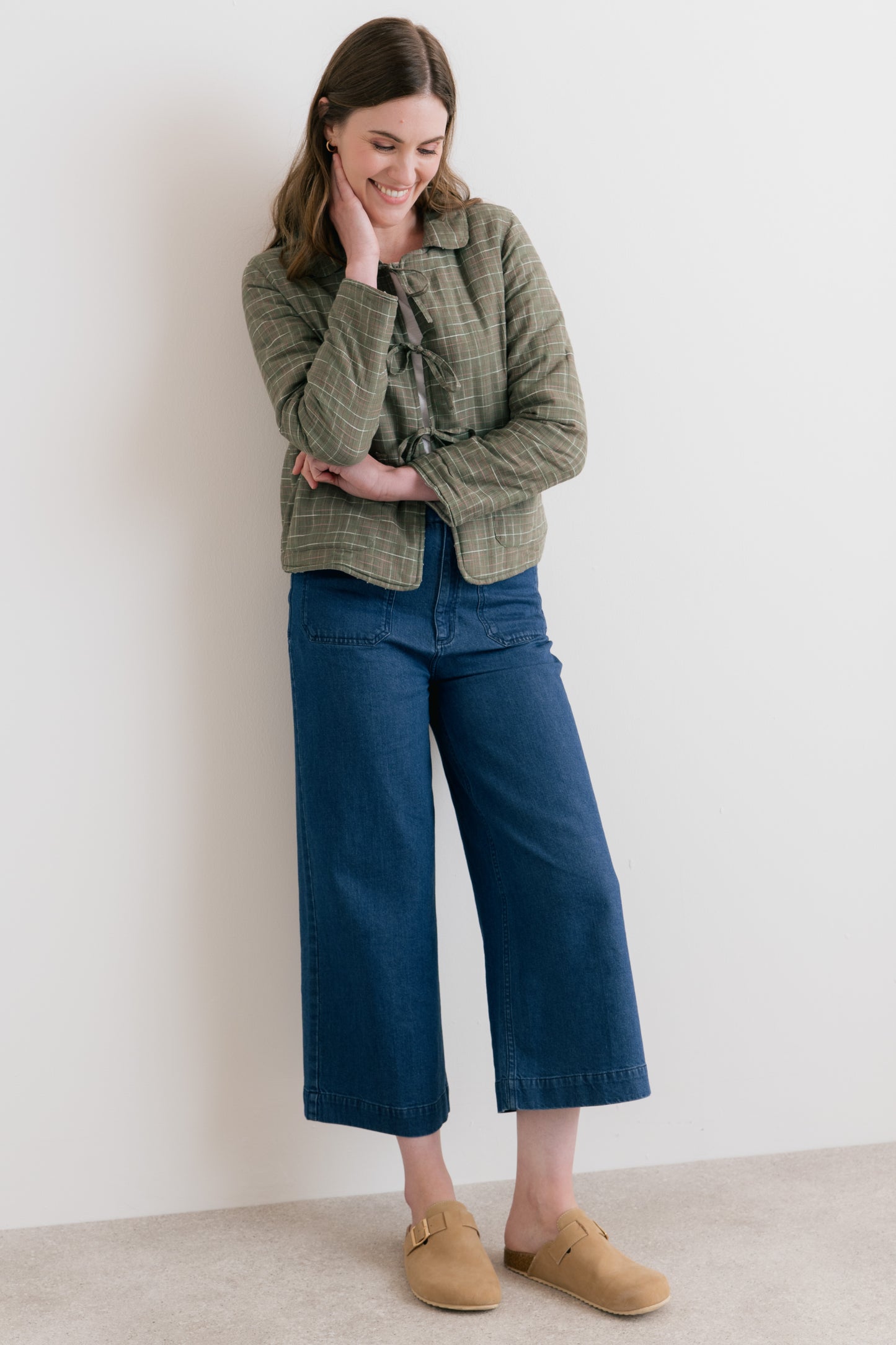Ash Quilted Checked Reversible Jacket Green