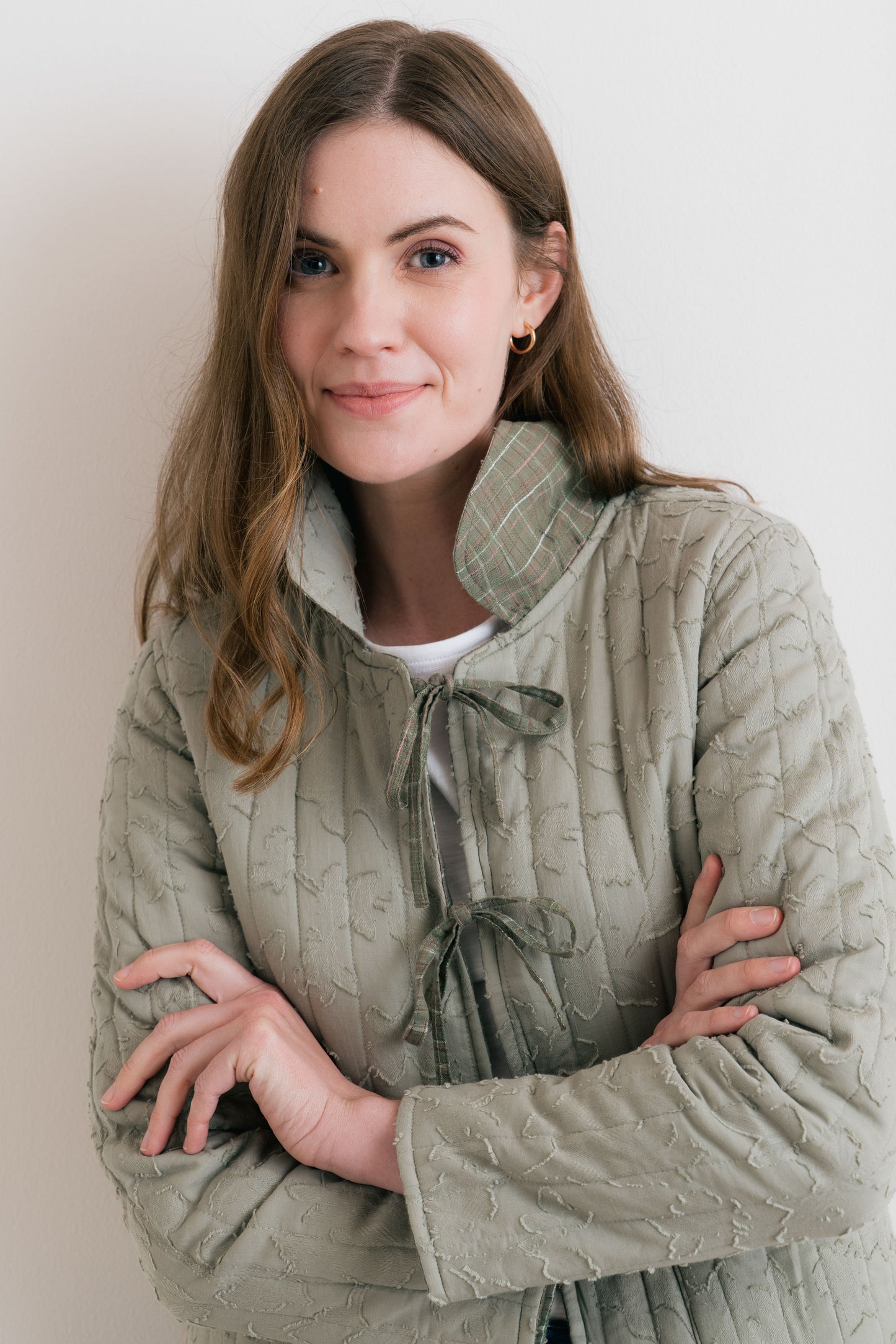 Ash Quilted Checked Reversible Jacket Green