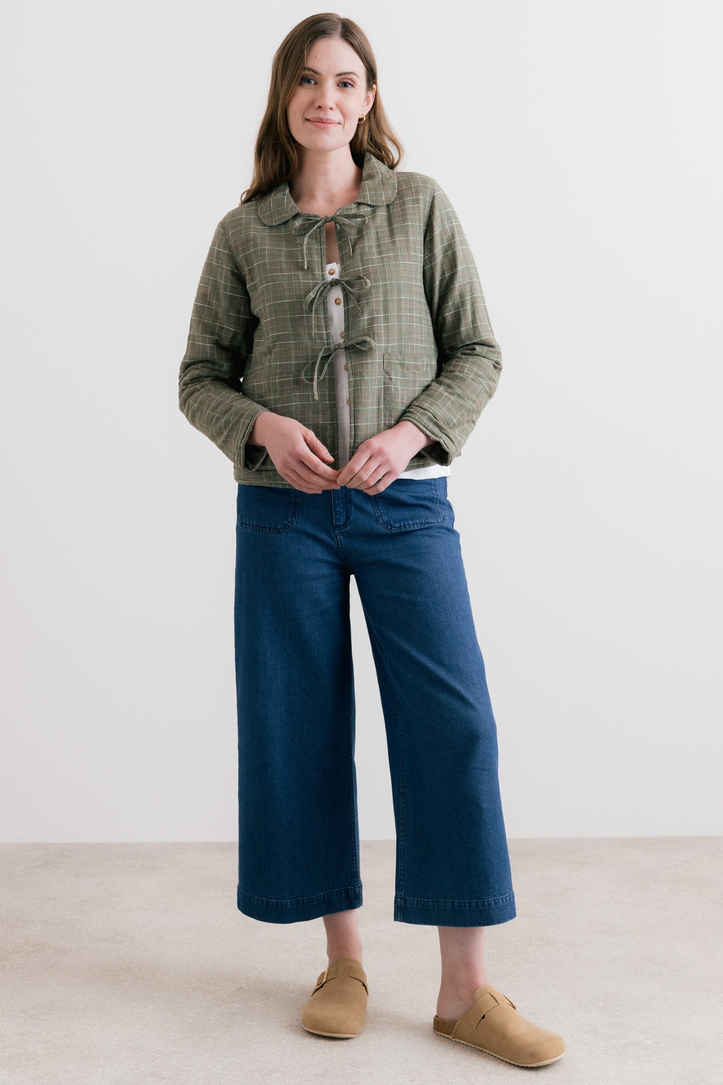 Ash Quilted Checked Reversible Jacket Green