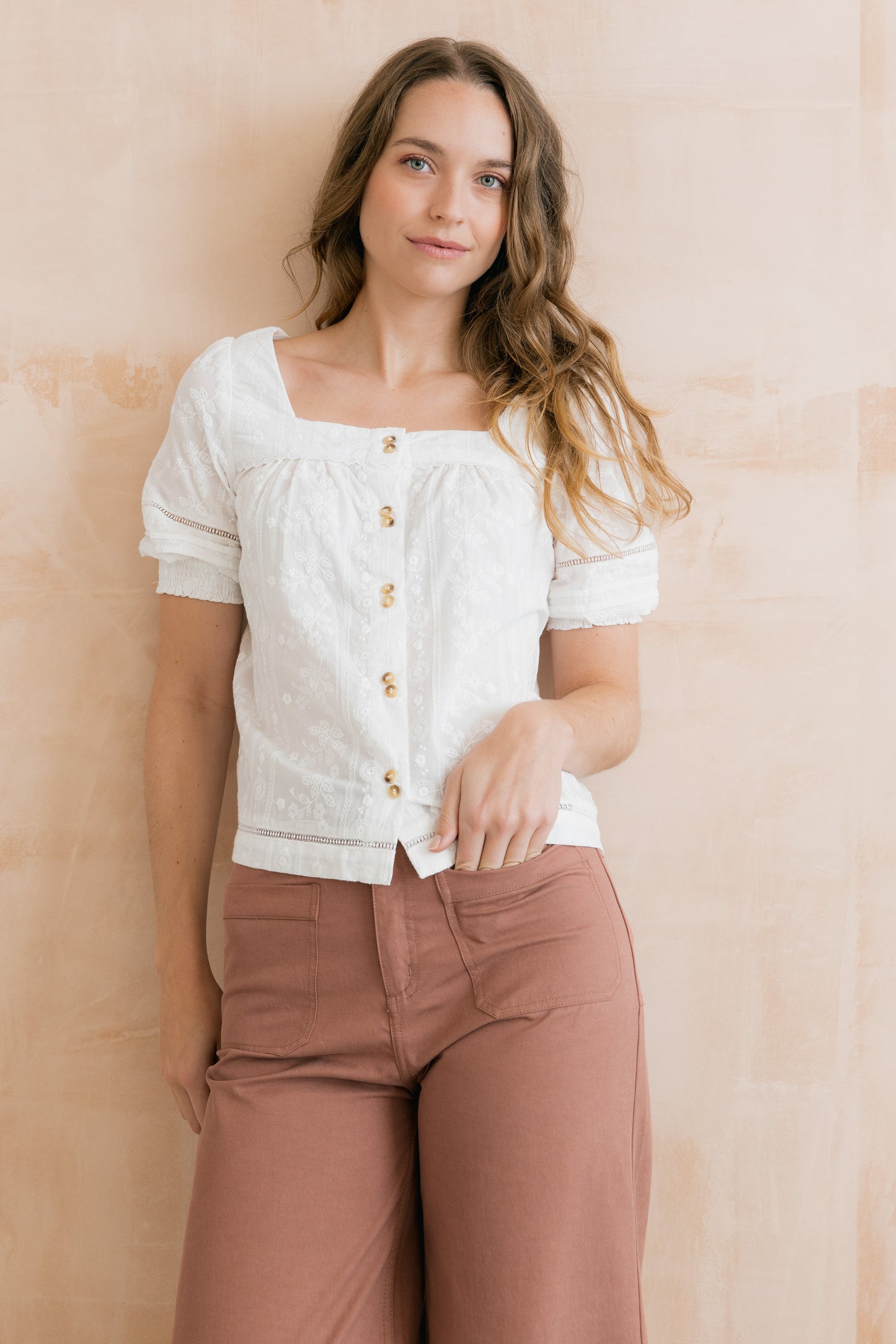 Poppy Blouse - Embroidered White