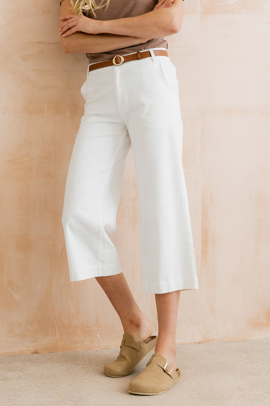 Isla Twill Trouser - White