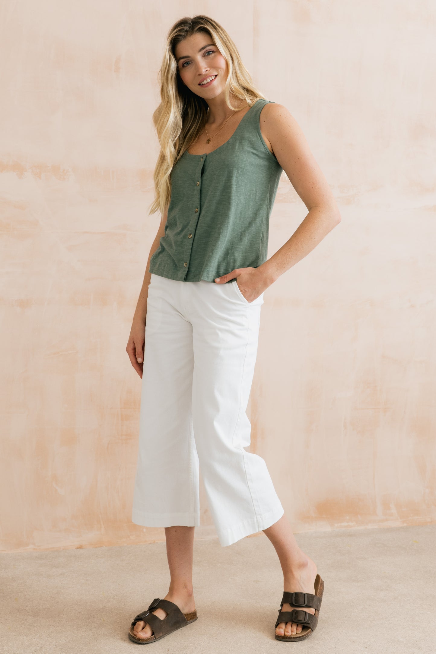 Isla Twill Trouser - White