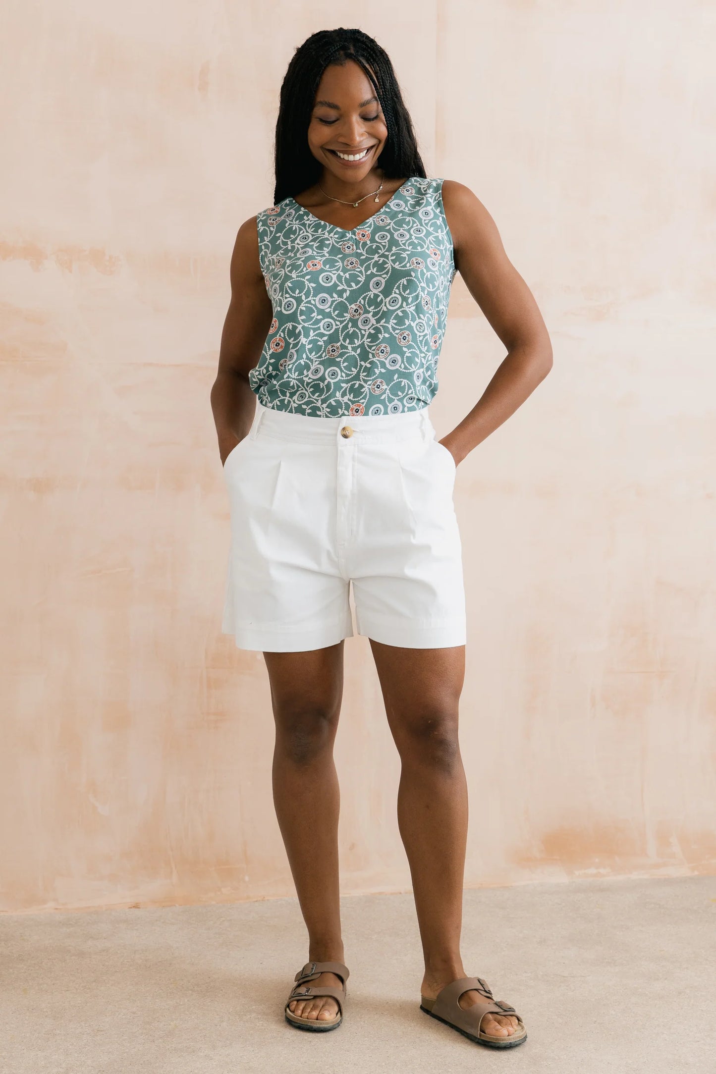 Merrick Stretch Twill Tailored Shorts White