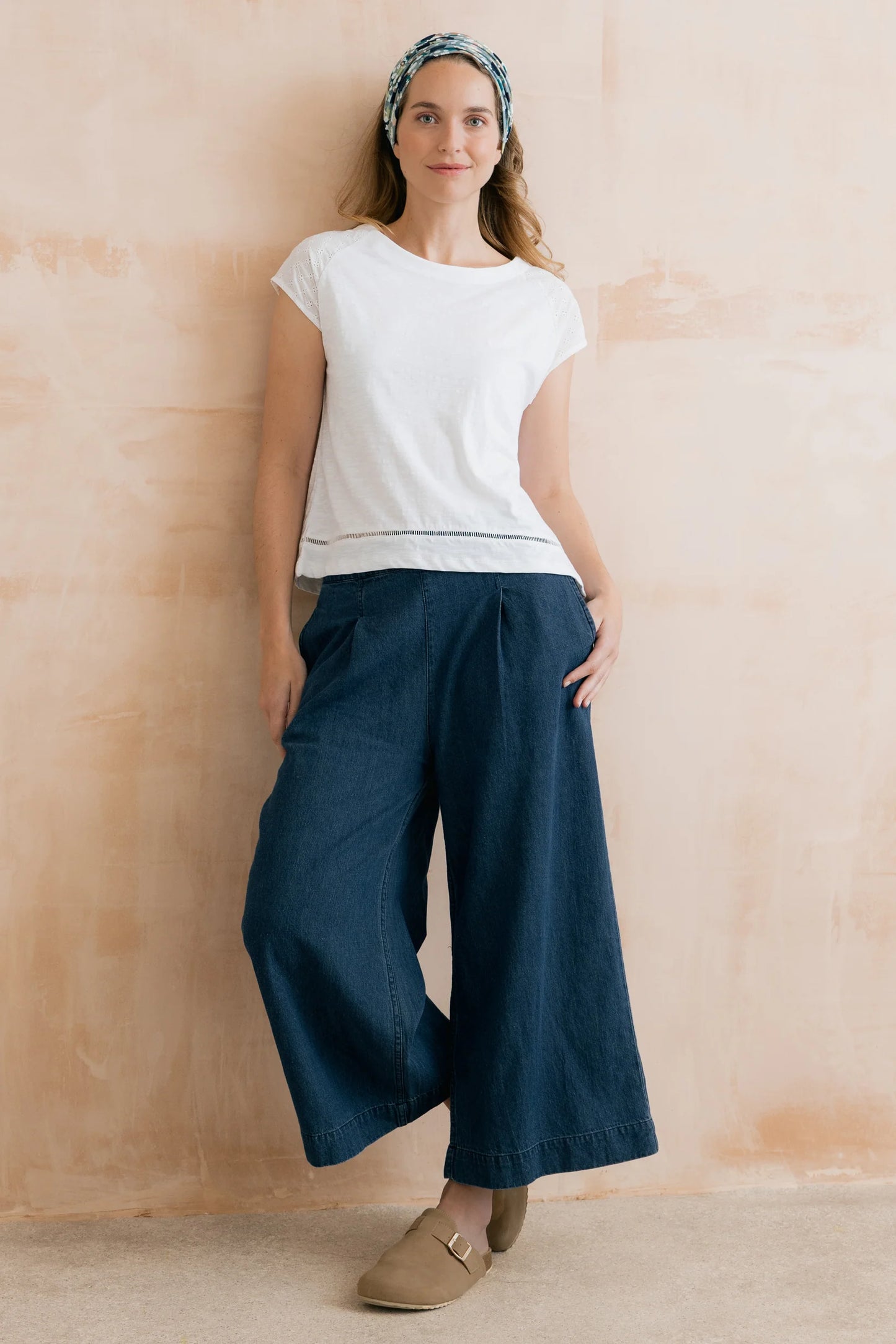 Sale2 - Summer Wide Leg Linen Denim Trousers