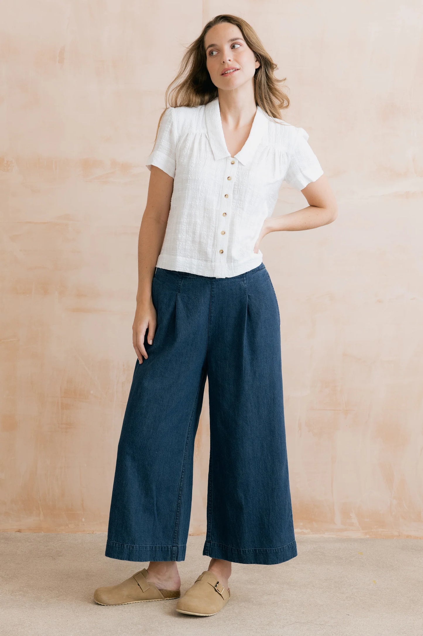 Sale2 - Summer Wide Leg Linen Denim Trousers