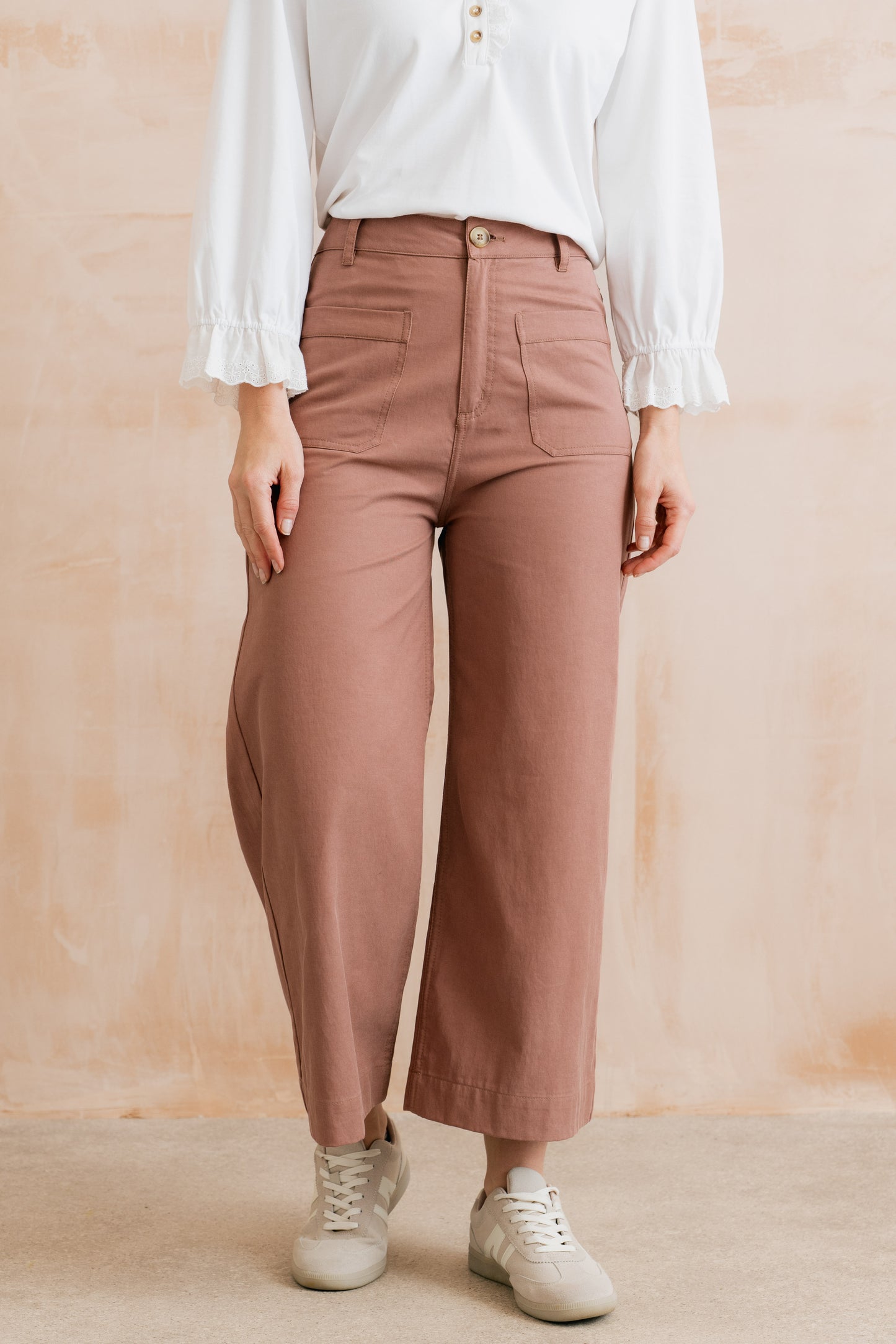 Amelia Crop Trousers - Antique Pink