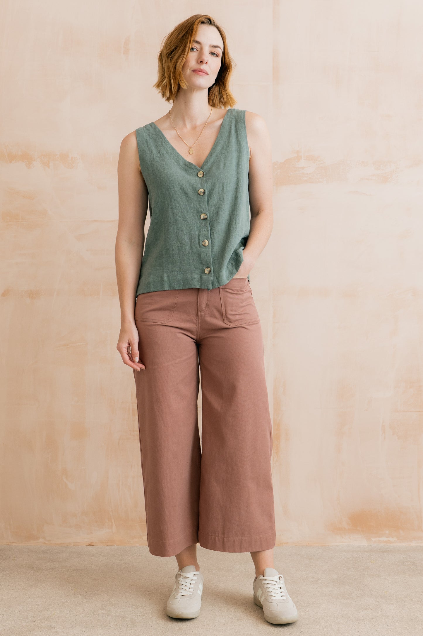 Amelia Crop Trousers - Antique Pink