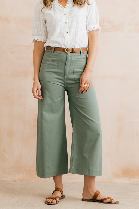 LILY & ME Amelia Crop Trousers - Laurel
