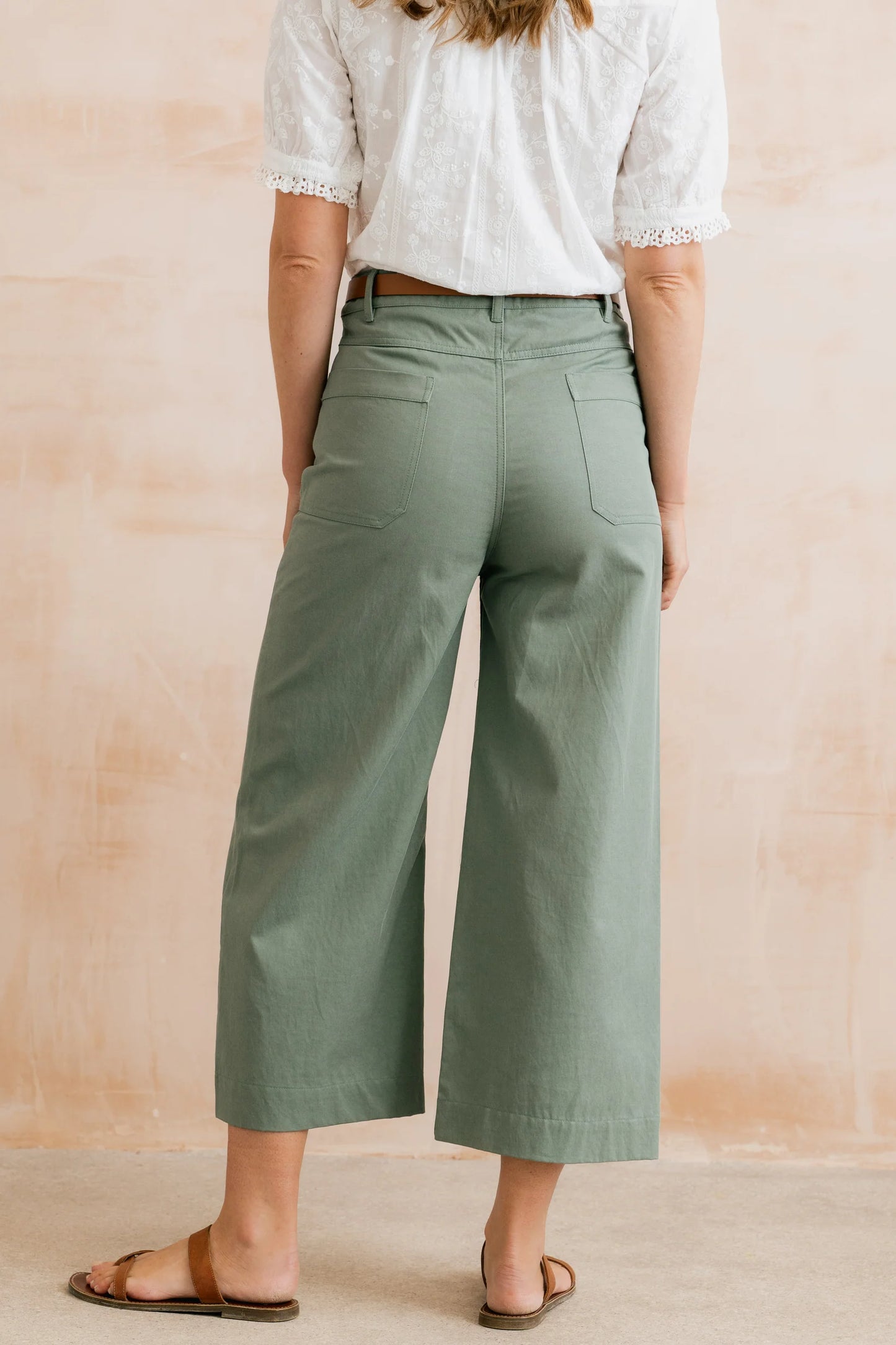 SALE - Amelia Crop Trousers - Laurel