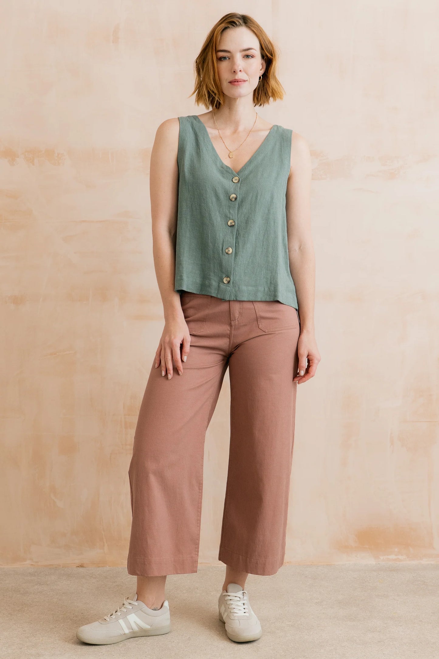 Allium Two Way Vest in Laurel Green