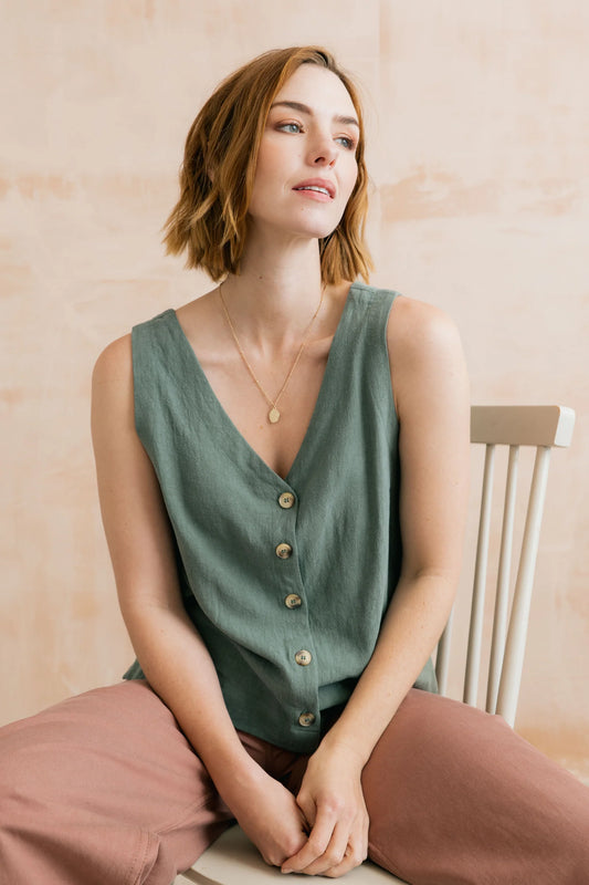 Allium Two Way Vest in Laurel Green Lily & me
