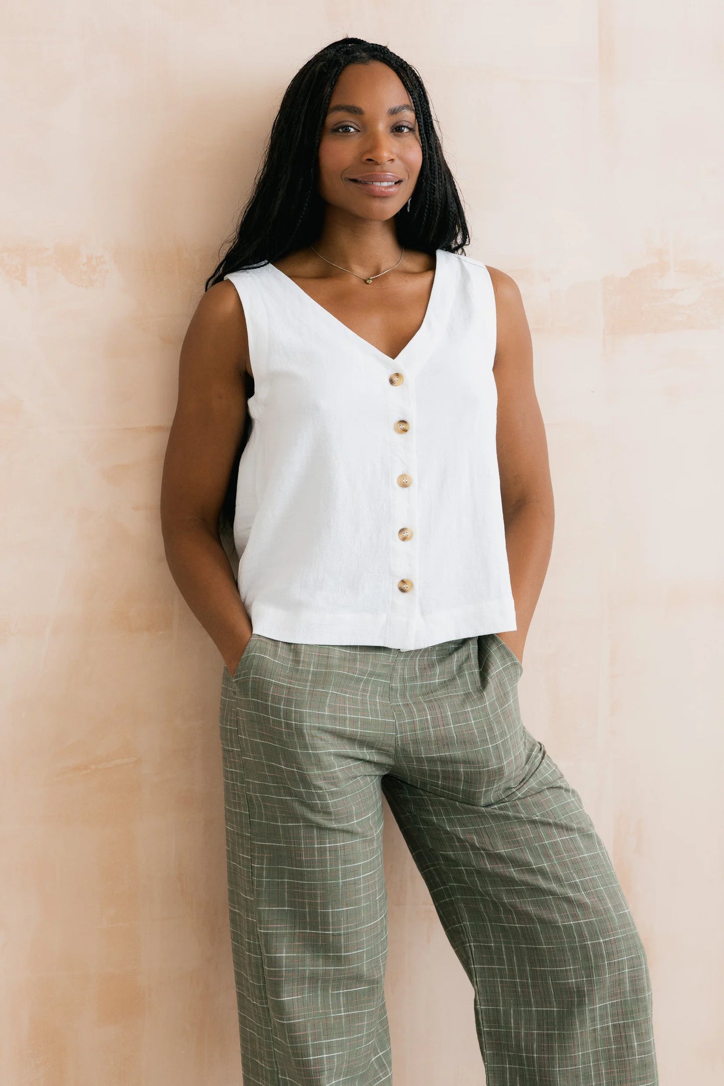 Allium Two Way Vest in White