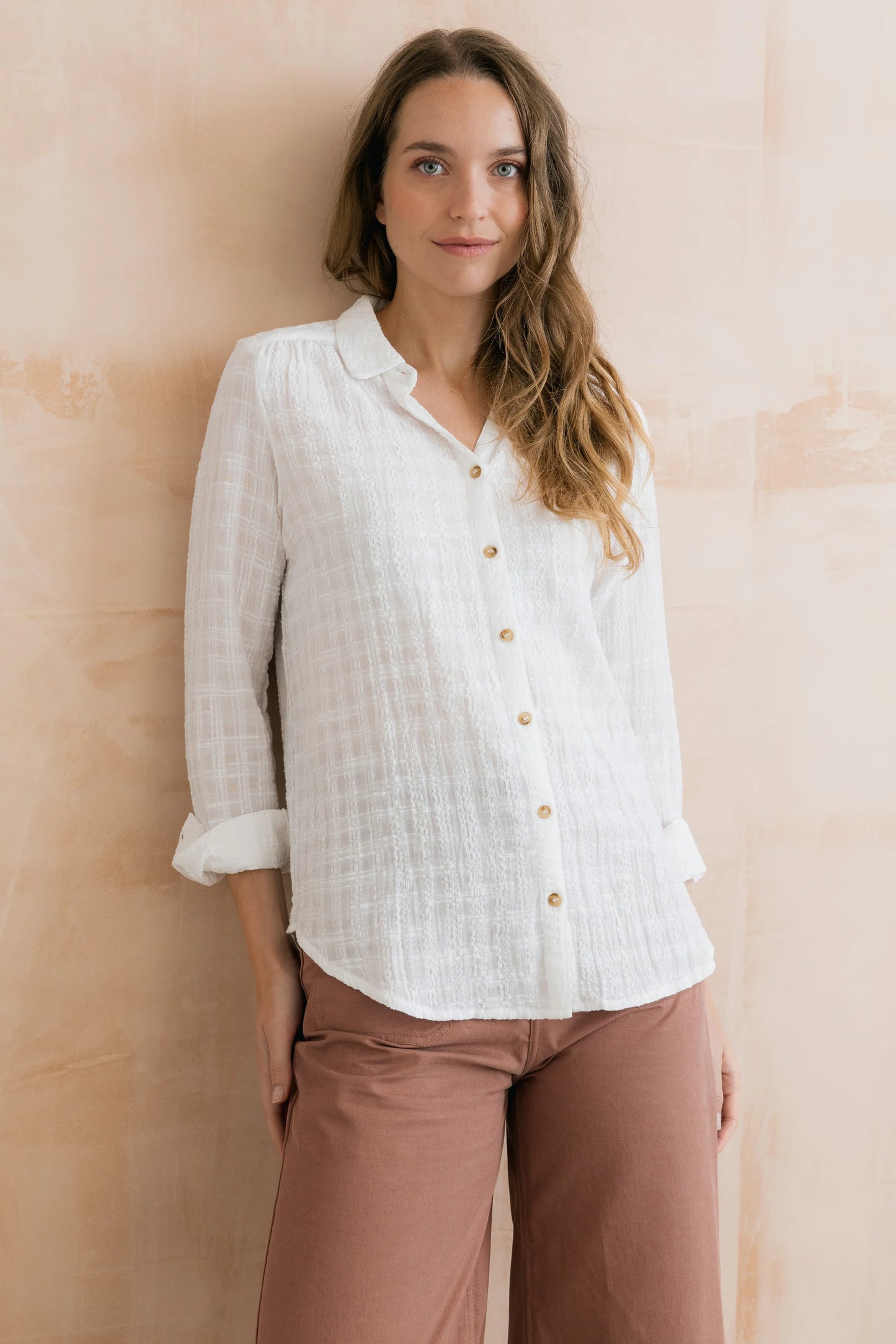SALE - Savannah Plain Seersucker Shirt