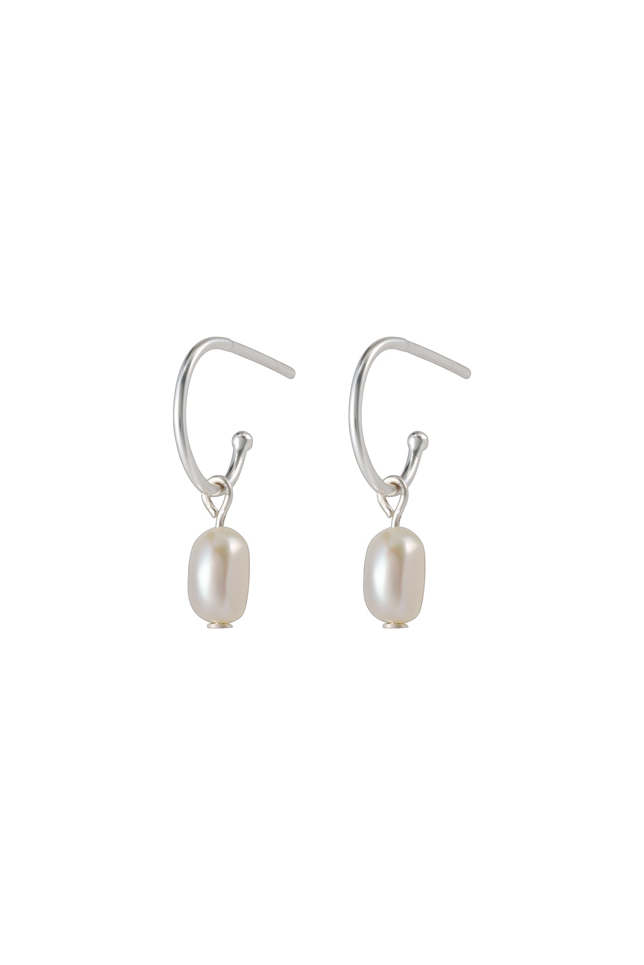 Pearl Drop Studs - Silver