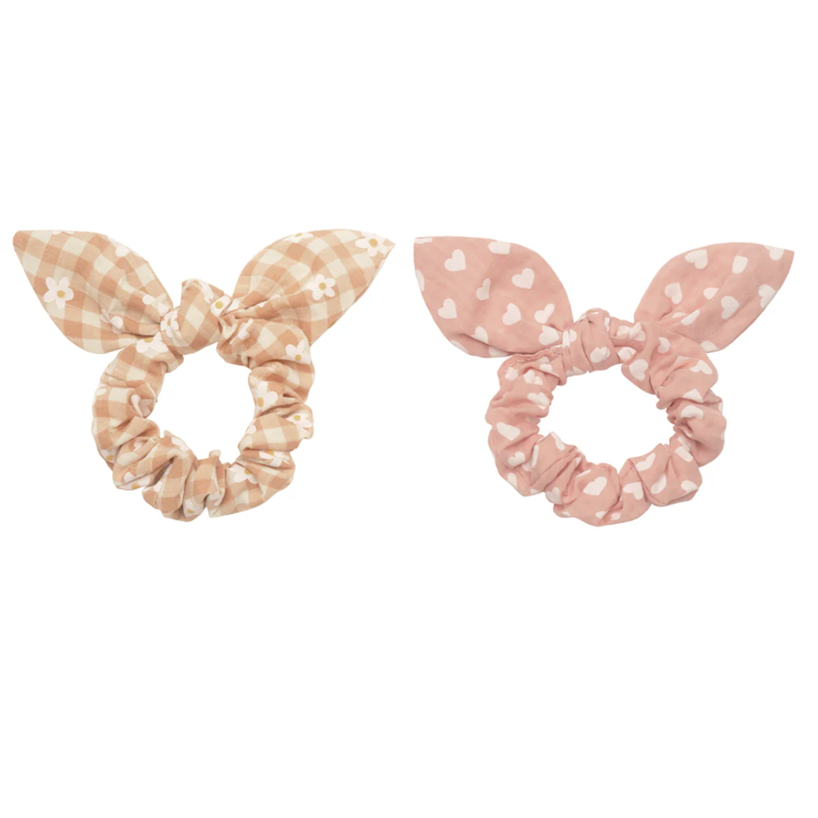 Daisy Gingham Bunny Ears Scrunchies