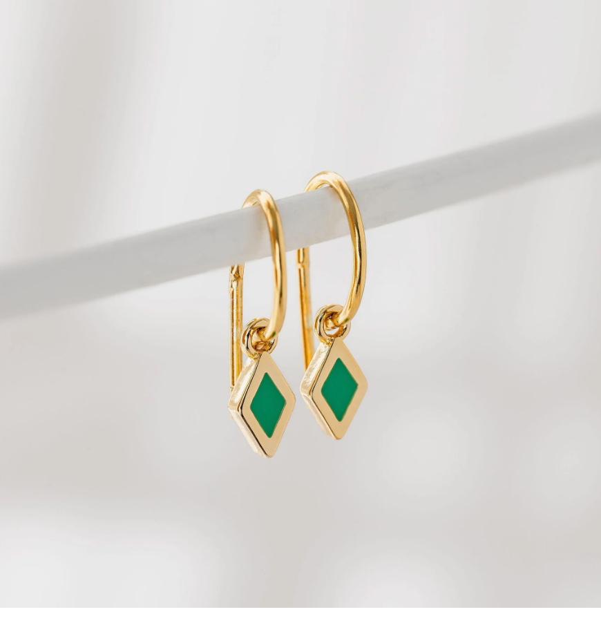 Pea Kite Enamel Earrings