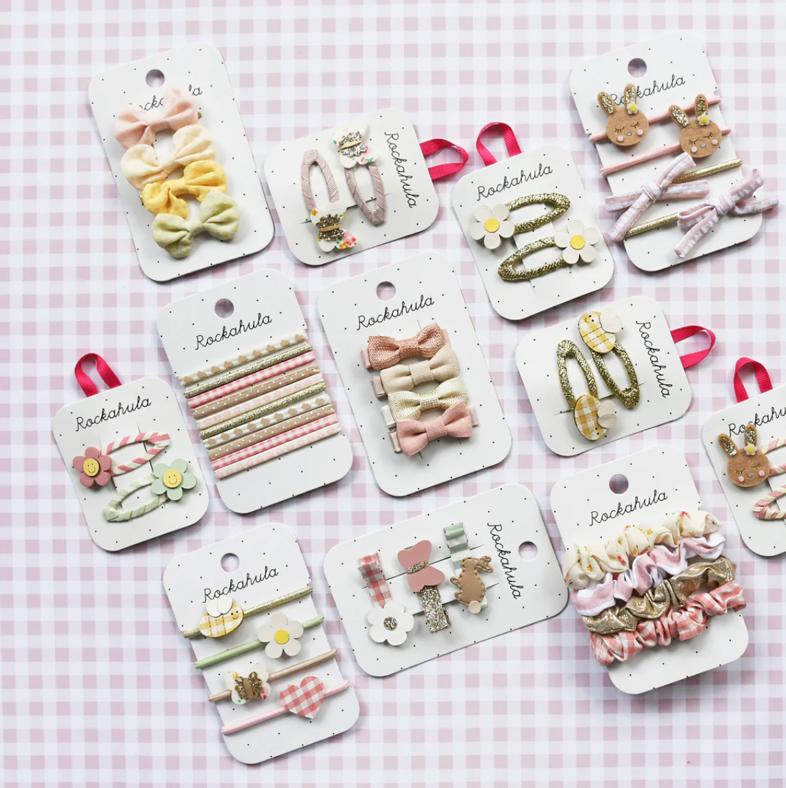 Bunny Gingham Elastic Pony Pack