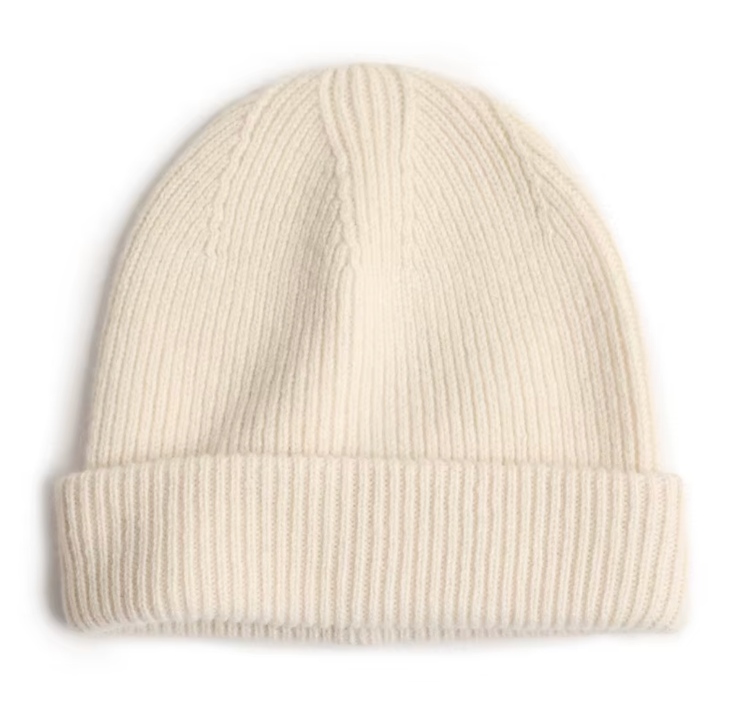 100% Wool Beanie Hat cream
