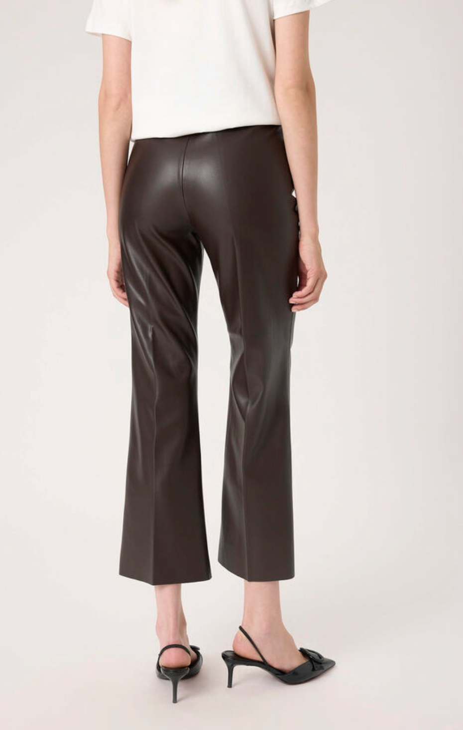 SLKaylee PU Kickflare Pants - Chocolate Torte Brown