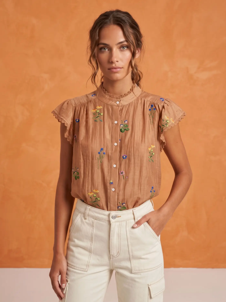 Hectorienne Top - Tan