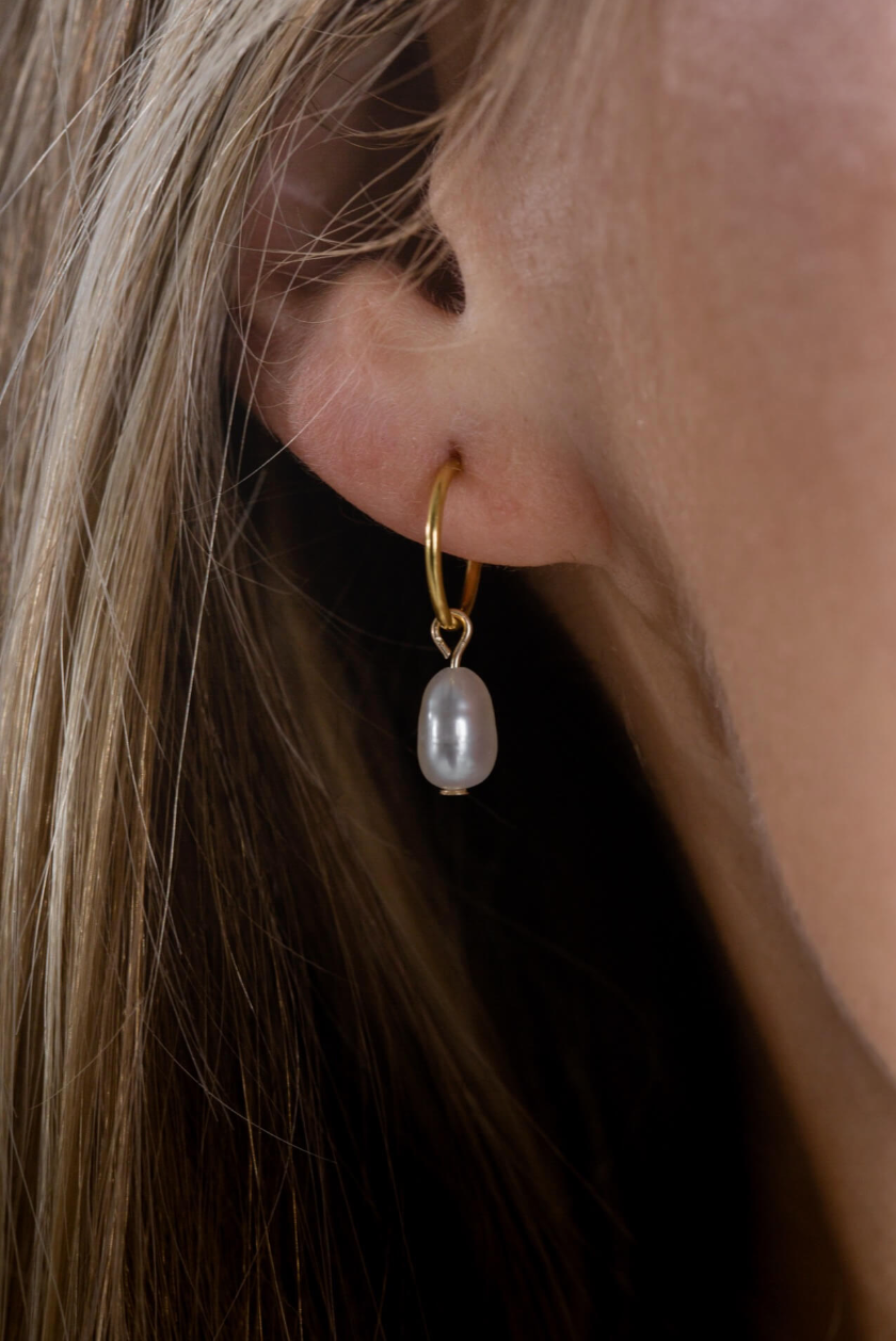 Pearl Drop Studs - Gold