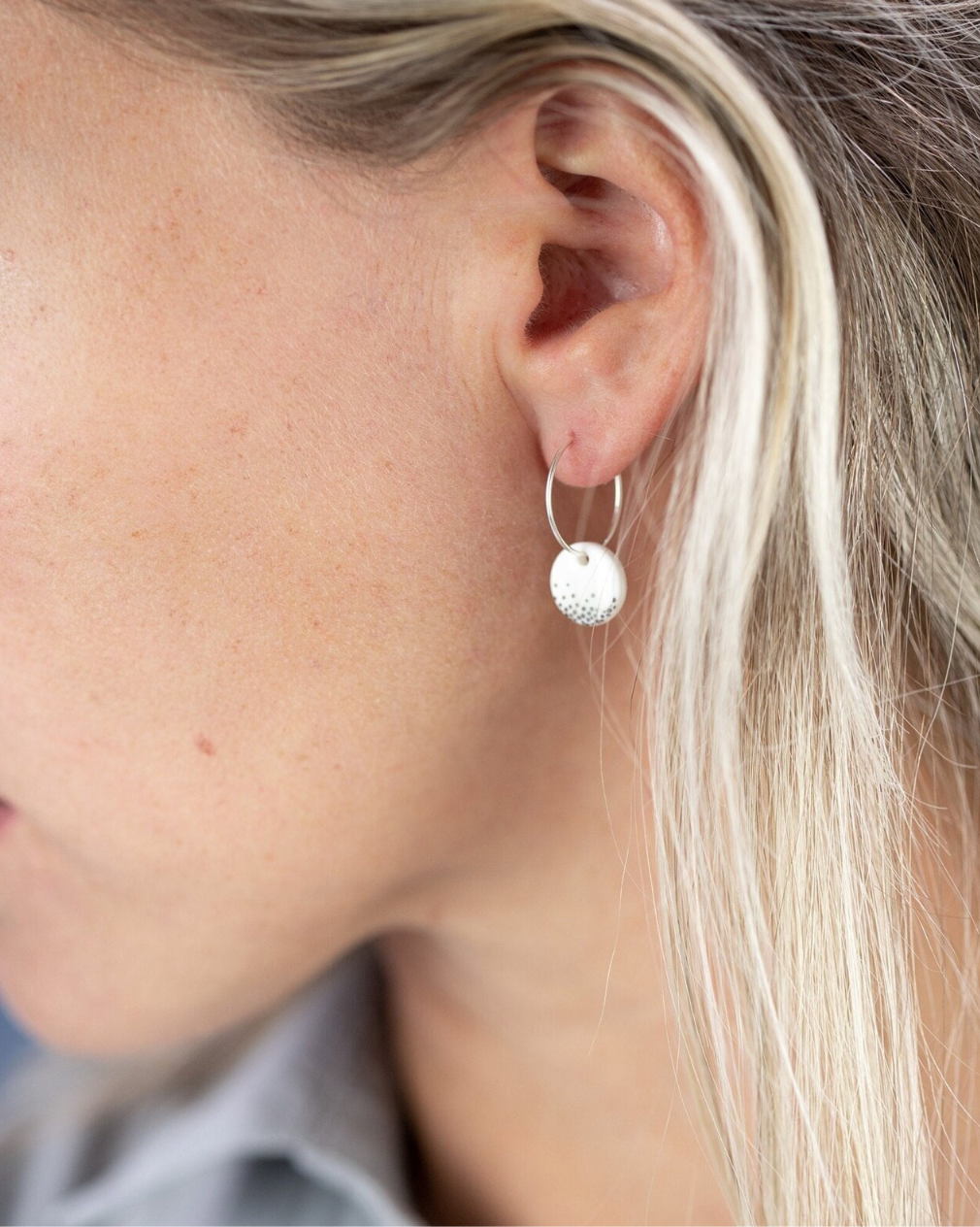 White Mist Silver Dipped Earrings