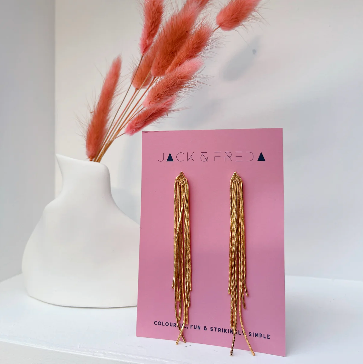 Metallic Tassel Earrings - Gold