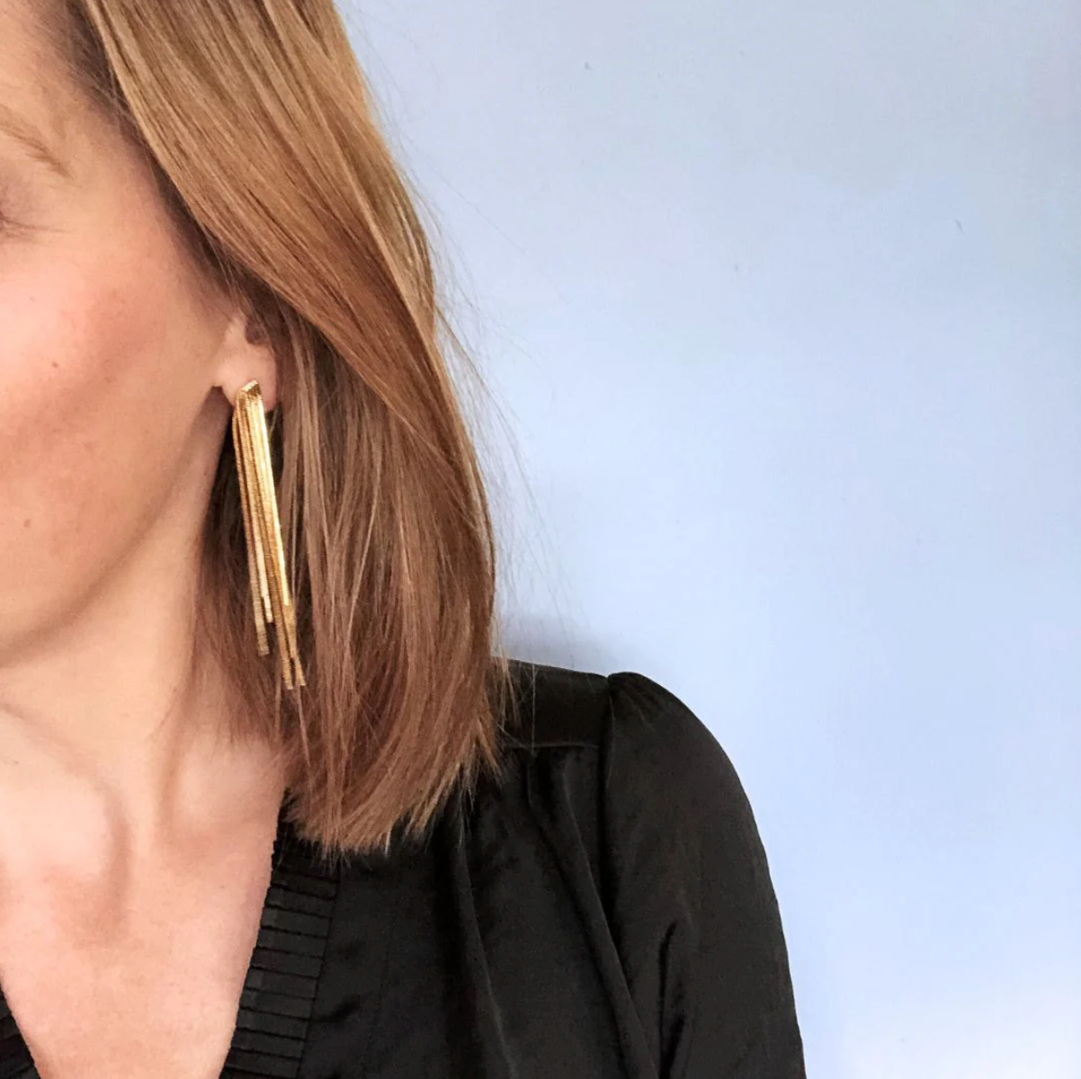 Metallic Tassel Earrings - Gold