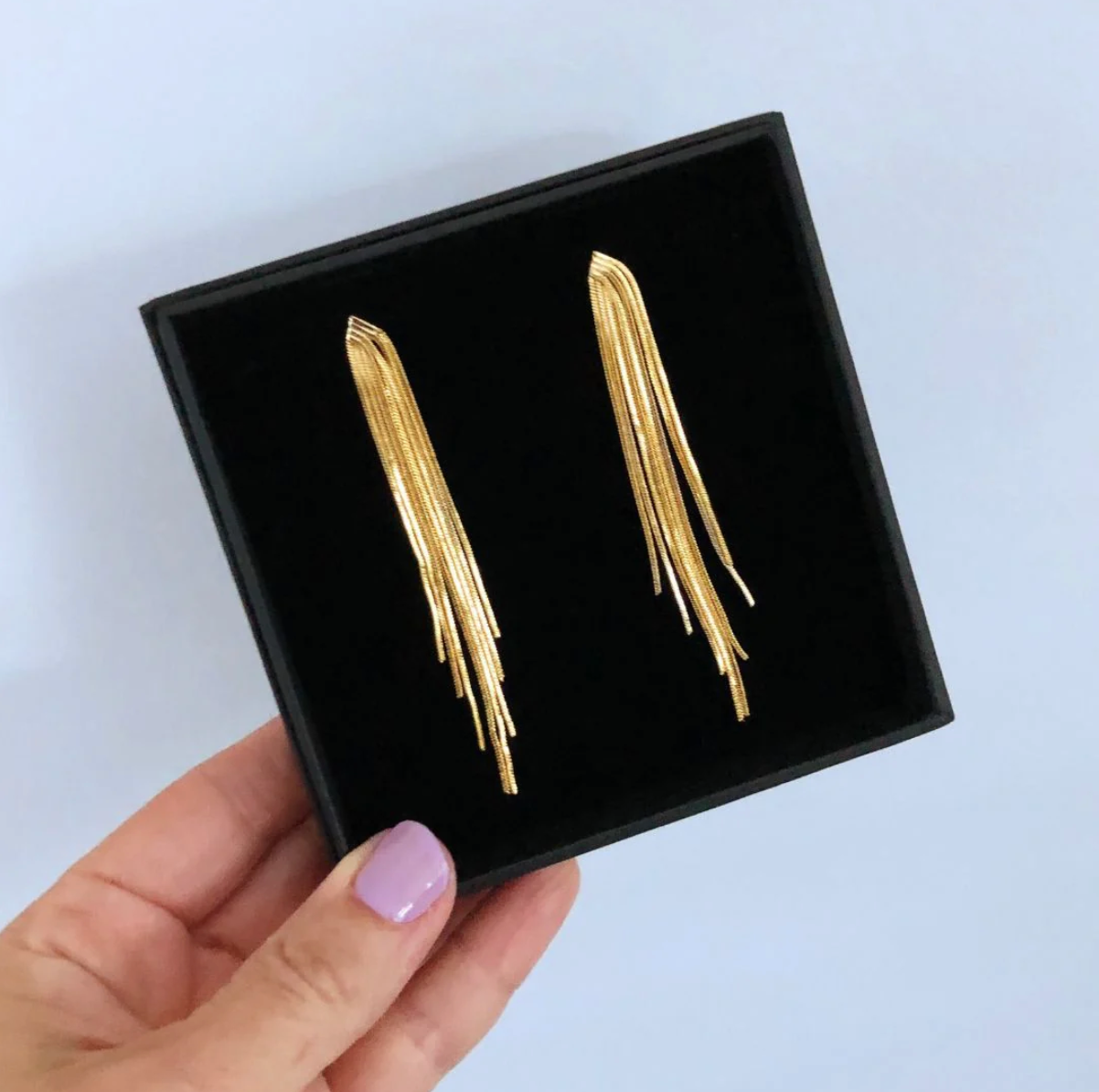 Metallic Tassel Earrings - Gold