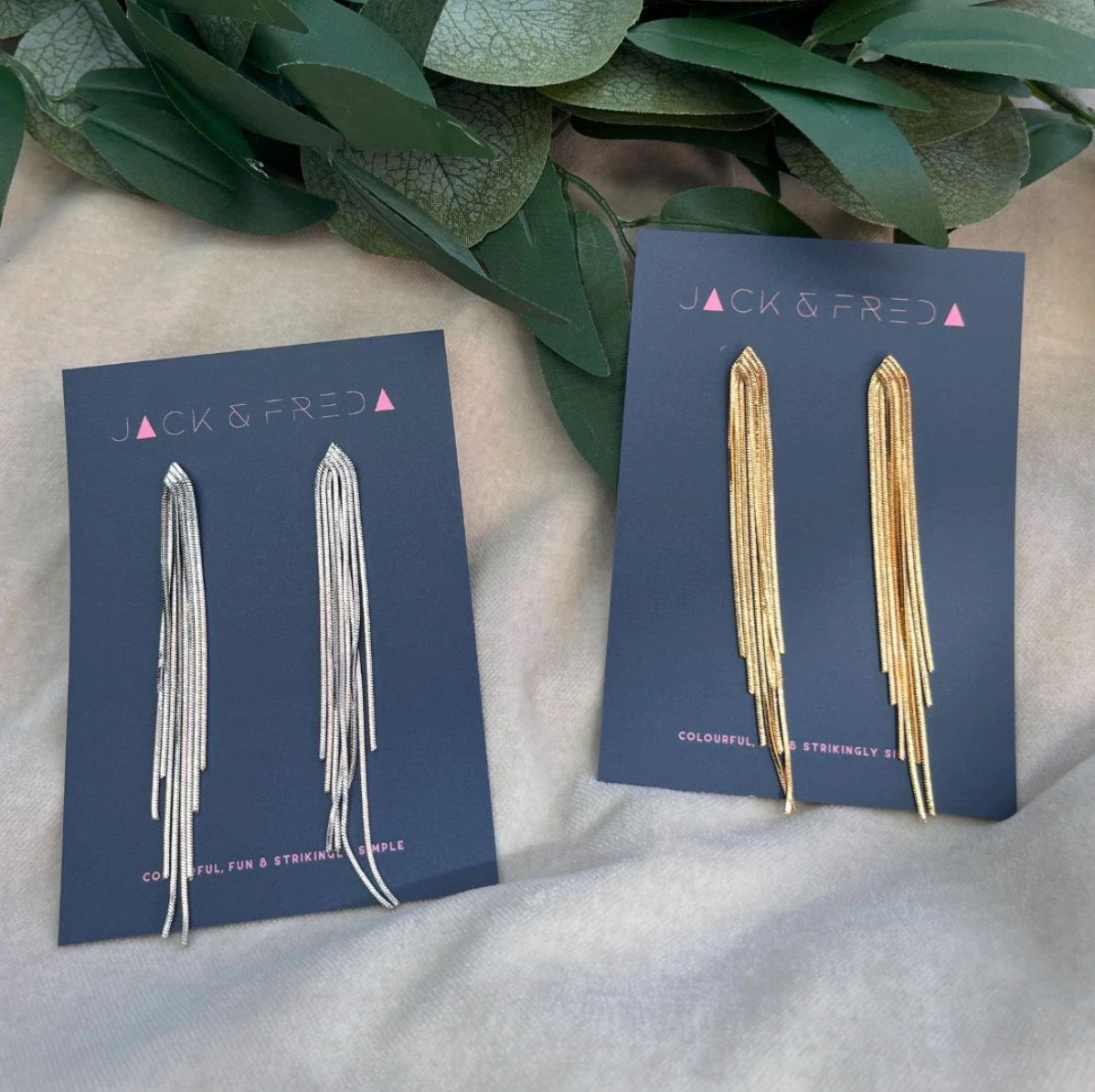 Metallic Tassel Earrings - Silver / Gold