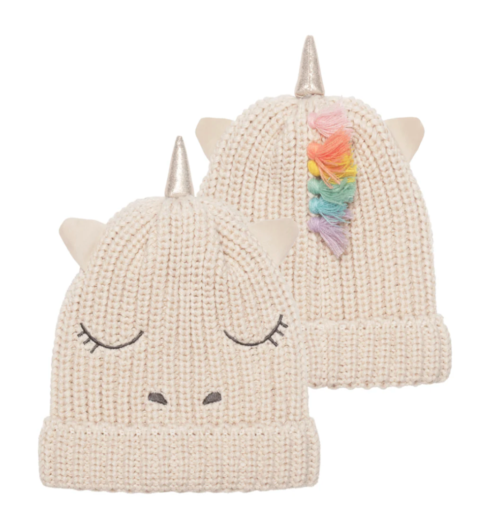 Rainbow Unicorn Knitted Hat