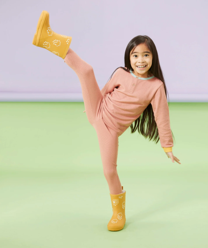 Colour-Changing Kids Wellies - Mustard Yellow