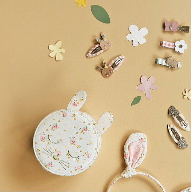 Stripy Bunny Hair Clips