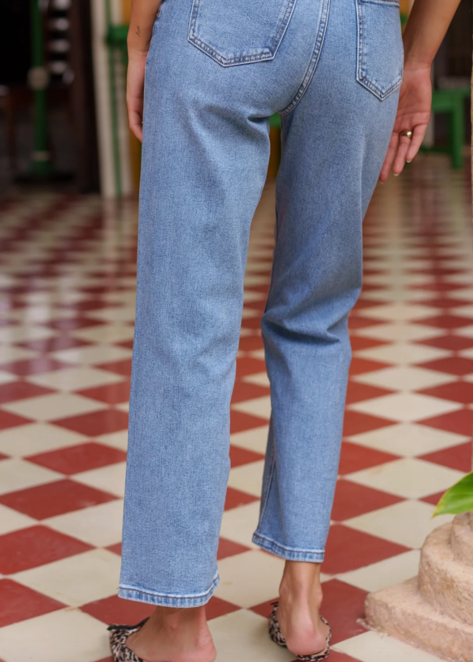 Solange straight Jeans in Denim Stone