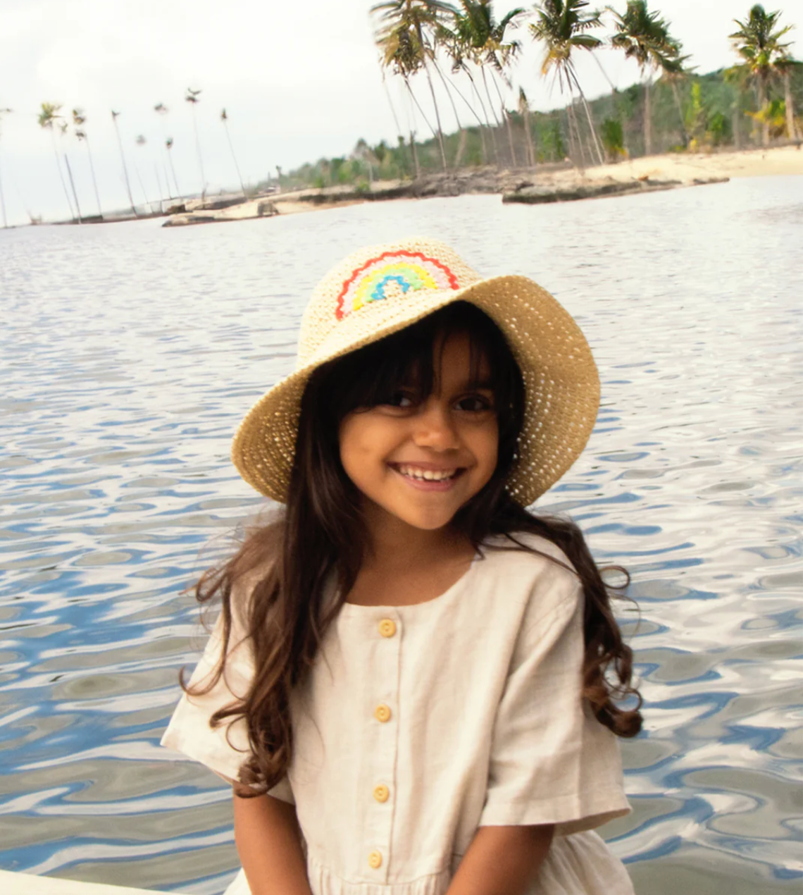 Ric Rac Rainbow Straw Bucket Hat