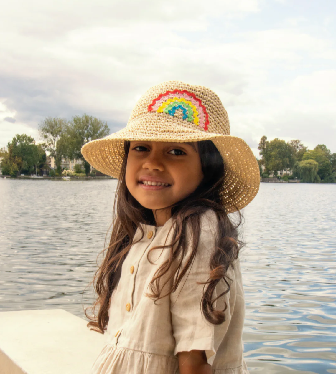 Ric Rac Rainbow Straw Bucket Hat
