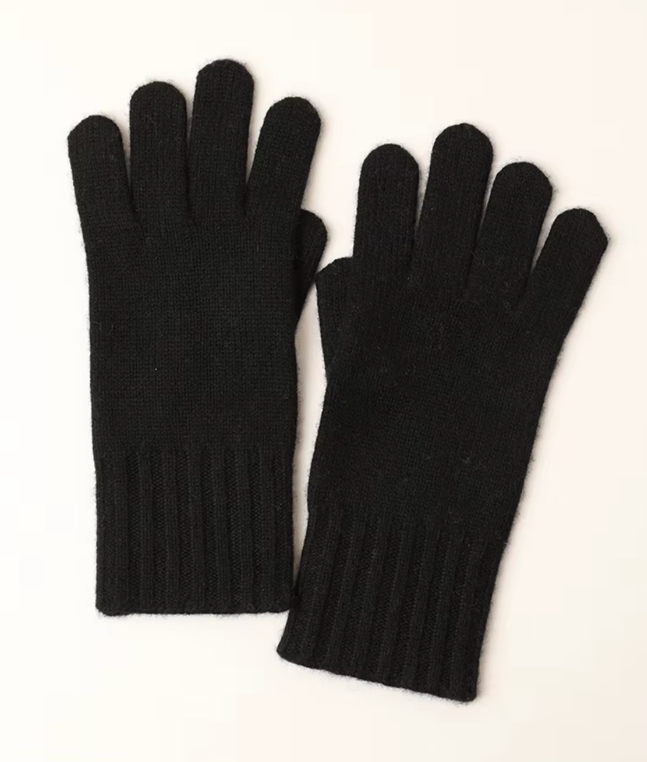 100% Wool Gloves black