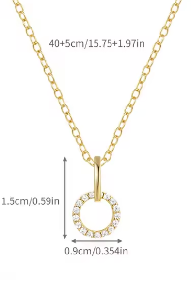 Sterling Silver Zirconia Circle Pendant