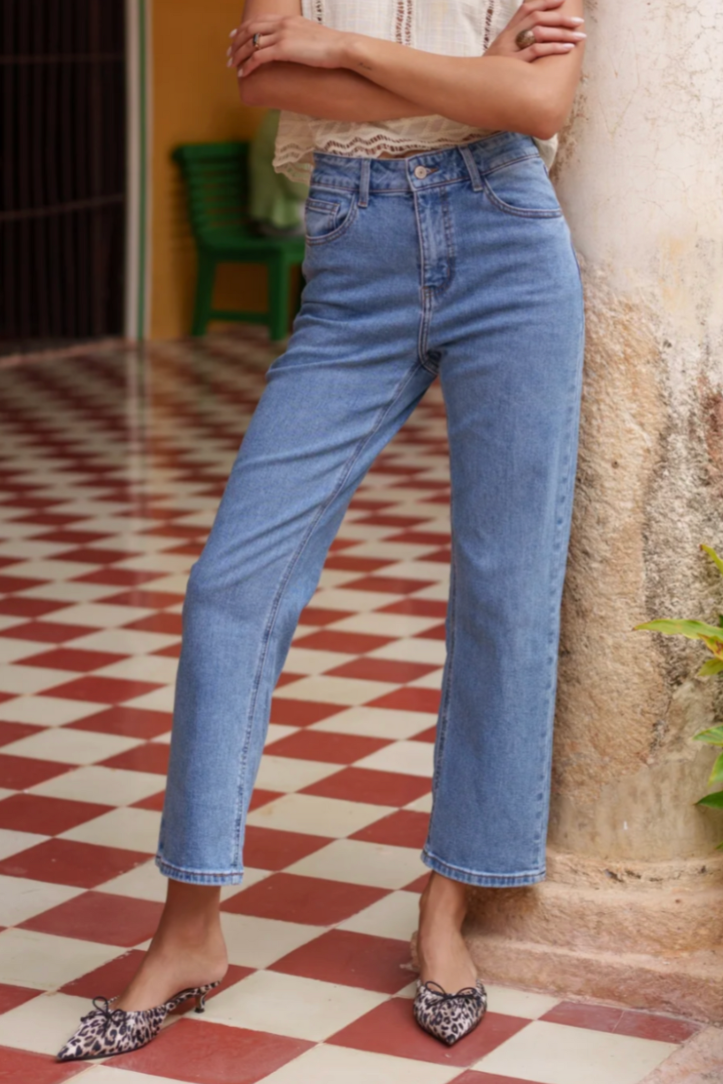 Solange Straight Jeans in Denim Stone