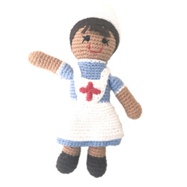 Hand Knitted Baby Toy - Nurse Doll