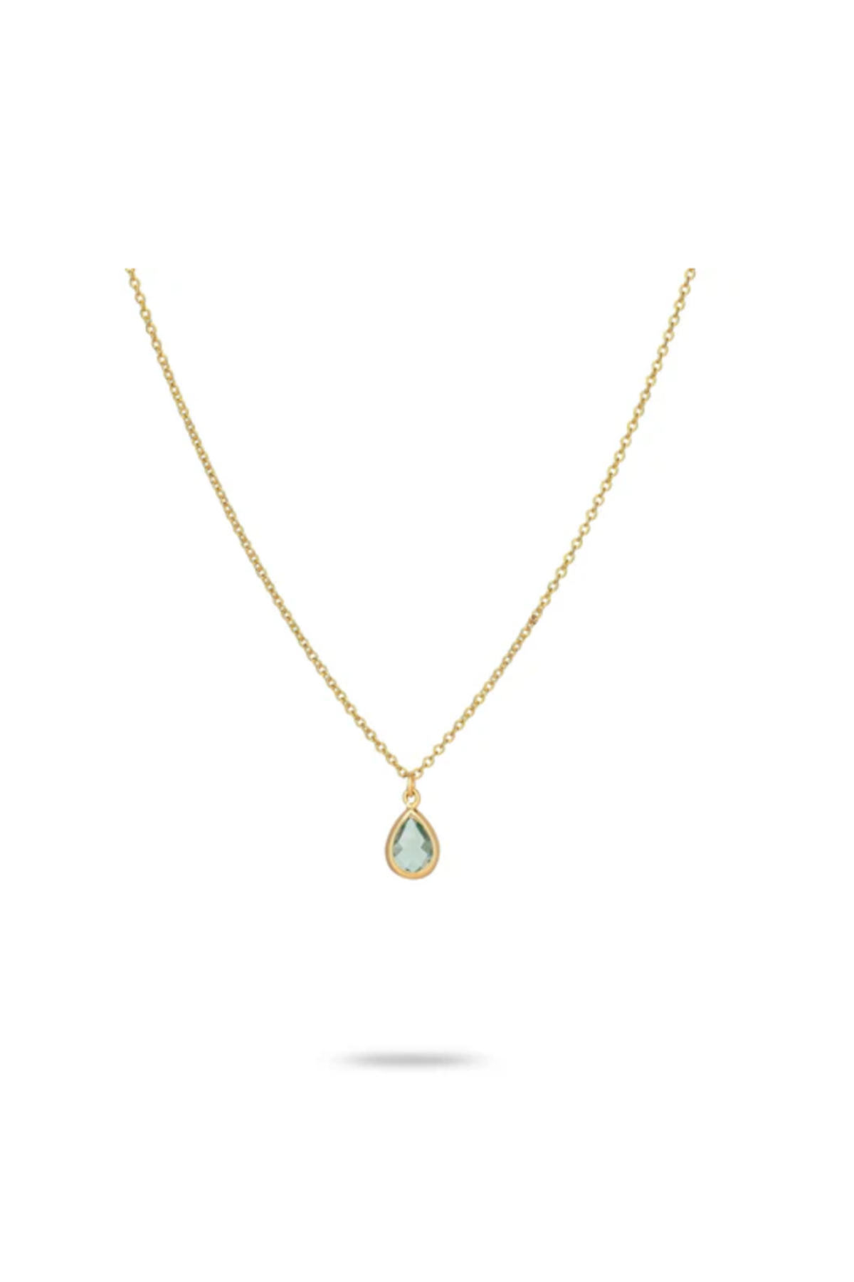 Erinite Teardrop Charm Necklace