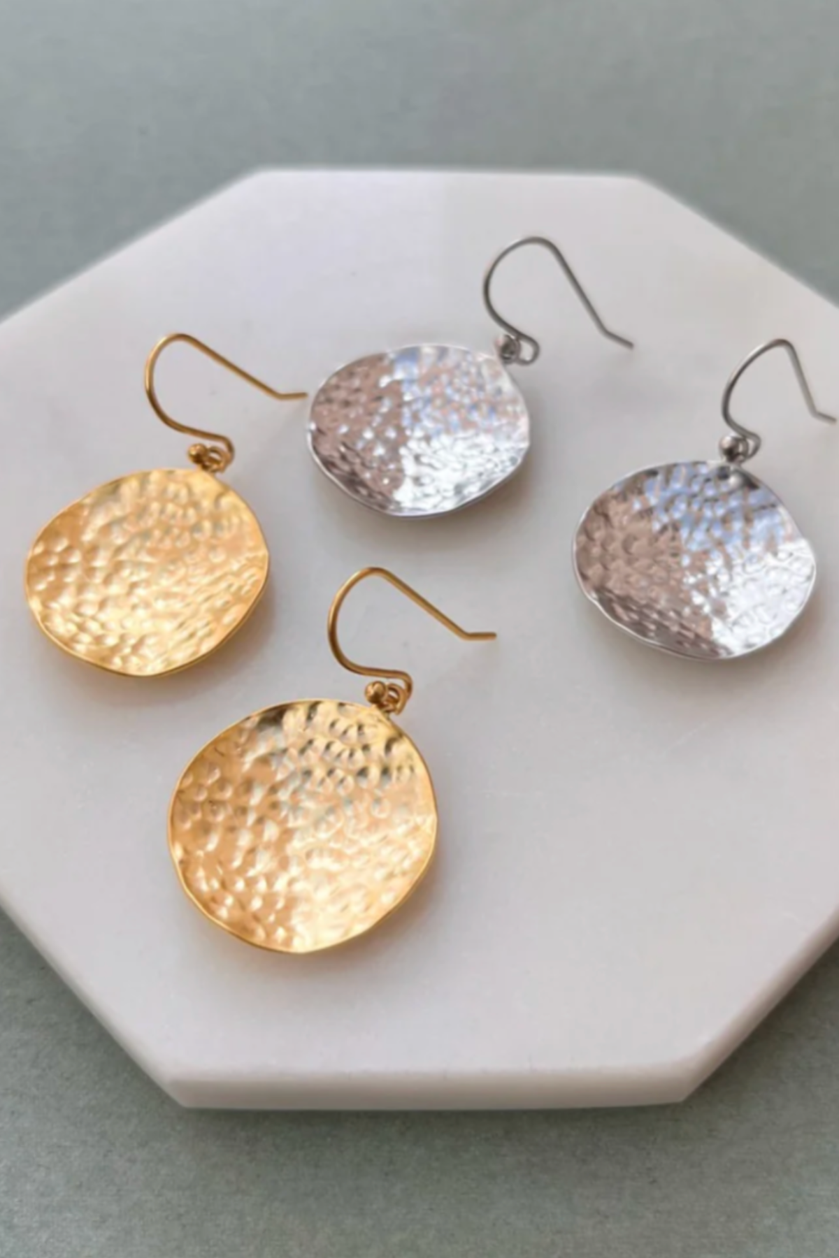 Hammered Coin Earrings Gold/silver