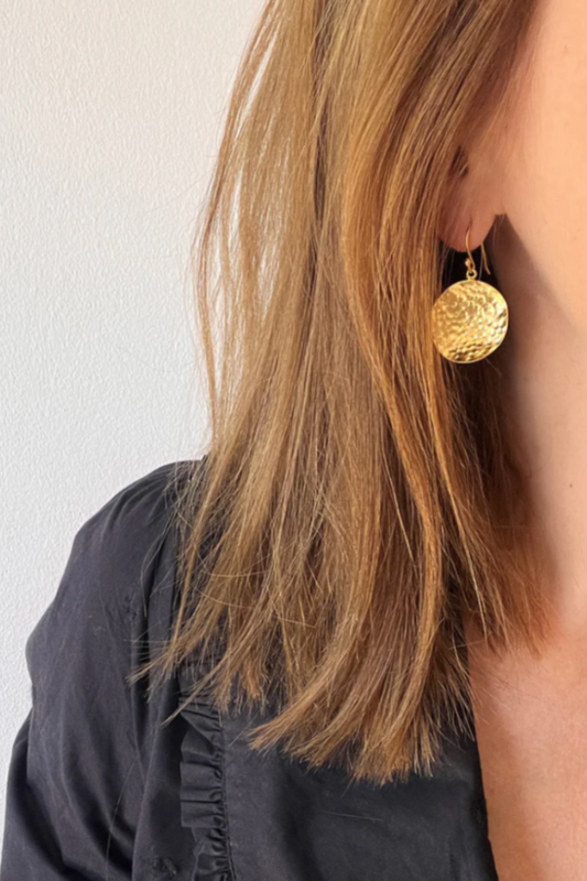 Hammered Coin Earrings Gold/silver