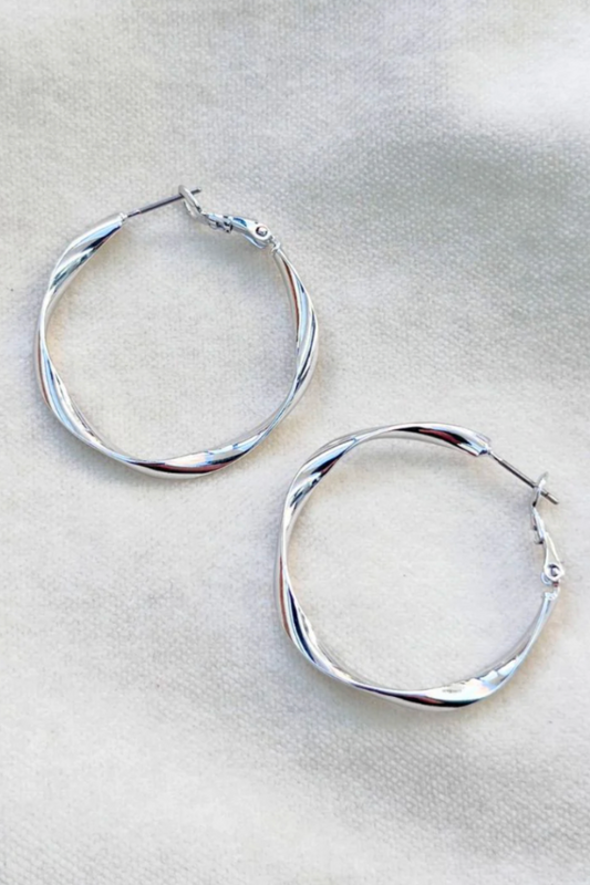 Twisty Hoops - silver