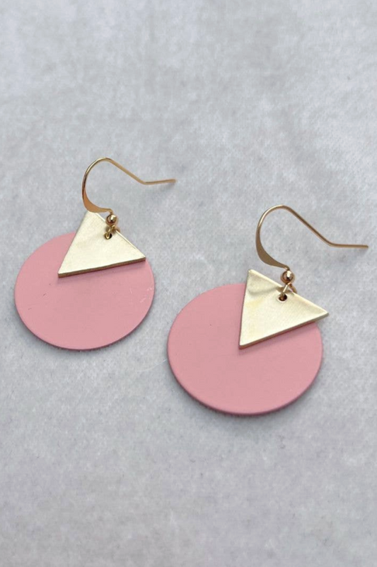 Colourful Disc Earrings - Peach